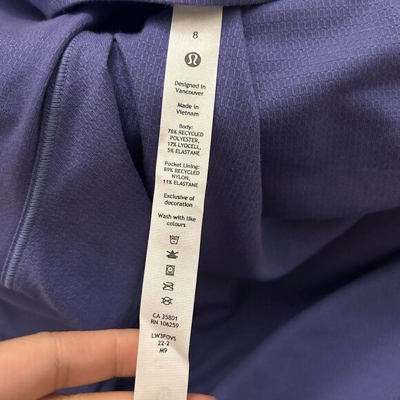 NEW Lululemon Athletica Lightweight Cinch Hem Hiking Purple Short Sleeve Tee Sz8 - Picture 11 of 12
